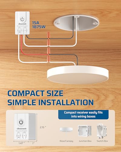 Image of DEWENWILS Wireless Light Switch and Receiver Kit Remote Control Wall Switch
