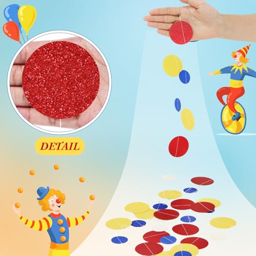 Image of Outus 10 Pieces Colorful Circle Garland Banner Hanging Paper Dot Decorations for Classroom, Birthday Party, Baby Shower, Wedding Backdrop & Photo Booth Graduation Decor (Red,Blue,Yellow)