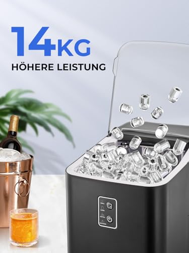 Foto von FOHERE Tragbare Eiswürfelmaschine 14 Kg – Selbstreinigend & 2 Größenwahl