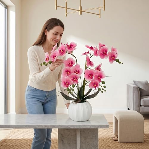 Orquídeas artificiales en maceta para decorar salones modernos con un toque natural duradero 6