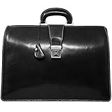 Floto Ciabatta Italian Leather Briefcase Attache (Black)