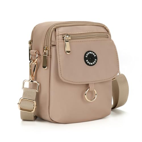 Dog Treat Pouch Waterproof Dog Walking Bag with Poop Bag Holder Multiple Pockets Messenger Bumbag Adjustable Thicken Shoulder Belt Bilayer Crossbody Dogbags for Puppy Training Hiking (Coffee)
