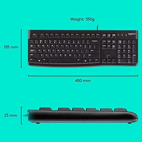 MK120 Combo Tastiera e Mouse con Filo per Windows, Layout Inglese QWERTY - Nero - Tastiera gaming - Immagine 12