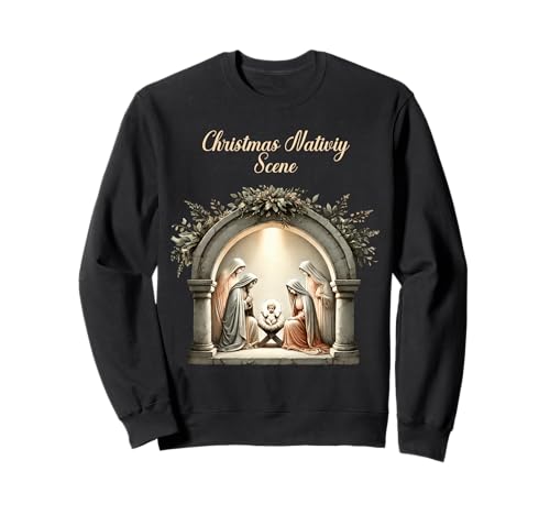 Colorido Belén de Navidad Nacimiento de Cristo Sudadera