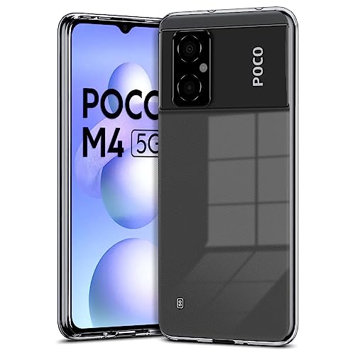 Image of Fashionury Crystal Clear Case for Poco M5 / Poco M4 5G | Yellowing Resistance | Transparent TPU Silicone | Raised Camera Lips | Slim Transparent Cover