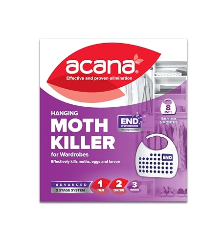 8 units of Acana Hanging Moth Killer & Freshener for wardrobe protect clothes by Acana