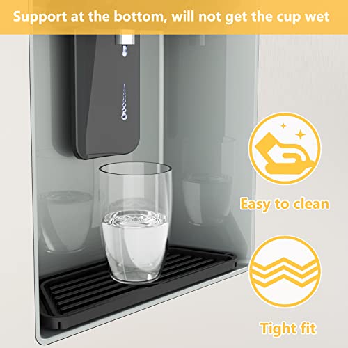 Non-Slip Refrigerator Drip Catcher Tray Set - Multipurpose Fridge Spills Water Pad Catch Basin With Handle For Ice Water Dispenser, Drainage - Silicone Drip Tray For Ge, Samsung (Rectangular,Black) #TOP4