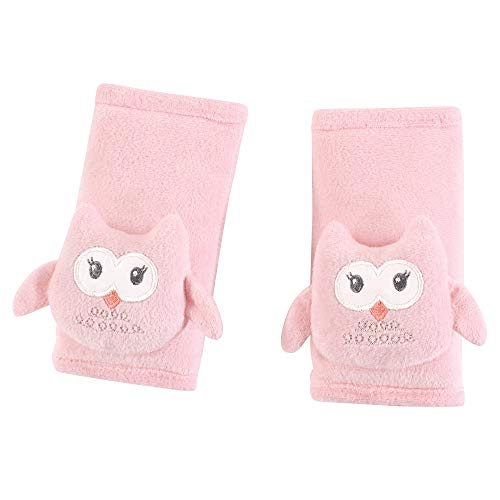 Image of Hudson Baby Unisex Baby Cushioned Strap Covers, Pink Owl, One Size