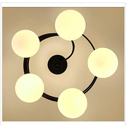 Lustre LED salon chambre moderne avec suspension en verre