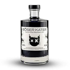 Böser Kater Blackberry Gin | Schwarzer Gin | Handgemacht mit Brombeer-Geschmack | Small Batch | 0,5l – 40% vol.