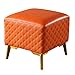 Gospodarstwa domowego sofa do salonu niski stołek wodoodporny podnóżek ze sztucznej skóry elastyczna gąbka miękka podkładka stołek, pomarańczowy, 40 cm x 40 cm x 40 cm