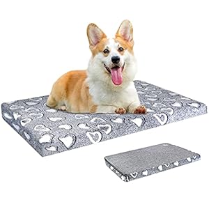 VANKEAN Dog Bed Reversible (Cool&Warm),Stylish 30″ Pet Bed Mattress, Water Proof Linings, Removable Machine Washable Cover, Firm Support Pet Bed for Medium Dogs & Cats up to 45lbs,Light Grey