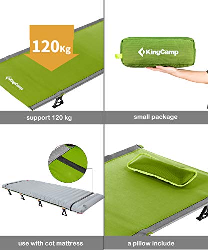 Kingcamp Ultralight Compact Folding Camping Cot Bed, 4.9 Pounds (Green) #TOP1