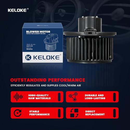 Image of KELOKE Front HVAC Heater Blower Motor Fan Compatible with Toyota Corolla 2003-2008, Matrix 2003-2007 L4 1.8L, with Fan Cage, Replace# 700057 87103-02070, 87103-02370