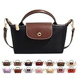 Generisch Mini Umhängetasche in Farbblockoptik für Damen, Small Crossbody Bag,Quadratische Klein Handtasche in Volltonfarbe mit Verstellbarem Riemen, Schultertasche(Schwarz)