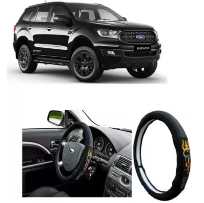 Image of Chromium Om Namah Shivay Car Steering Cover for Ford Endeavour Pack of 1