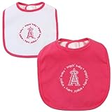 MasterPieces LAA2161: Los Angeles Angels Baby Bibs 2-Pack - Pink