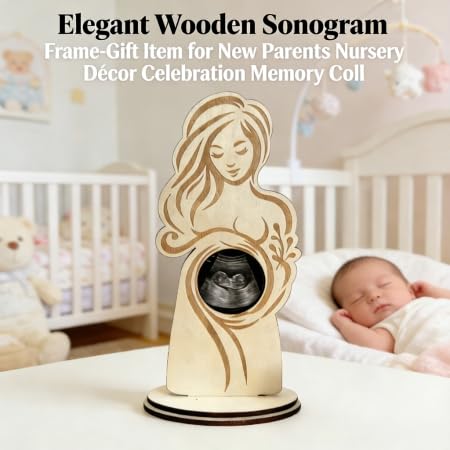 DegoCython Pregnancy Sonogram Photo Frame, Wooden Ultrasound Keepsake for Expecting Moms, Elegant Nursery Décor & New Parent Gift, 8x6 Inch/20x15 cm Memory Display Frame for Pregnancy Celebration — view 5