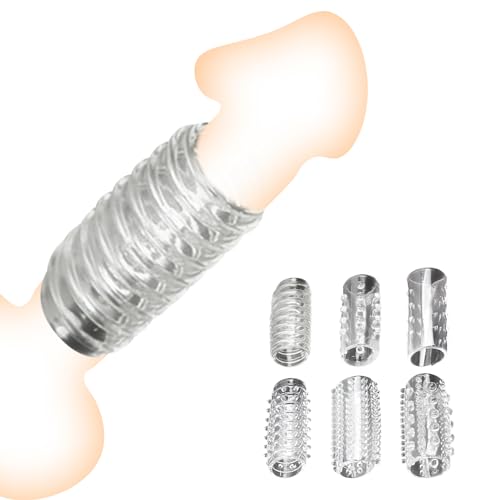BDSMJOY Penishülle alternativer 6 PCS Penis Sleeve erotisches Sexspielzeug für Paare extrem Sex Toyset für Paar Set Penismanschetten Cock Sleeve Vorhaut Rückhaltung (6 in 1)