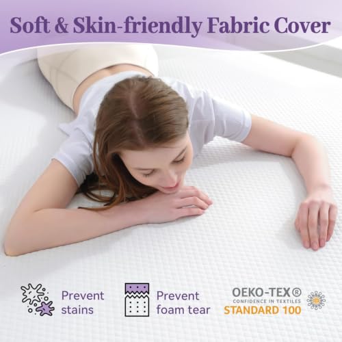 Image of SINWEEK 2 Inch Gel Memory Foam Mattress Topper Full Size, Pad for Back Pain with Removable Soft Cover, CertiPUR-US Certified,Grey