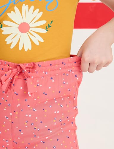 Image of Amazon Brand - Symbol Girls Relaxed Fit Printed Rayon Jogger Pants | Elasticated Waistband | Age 2-14 Years