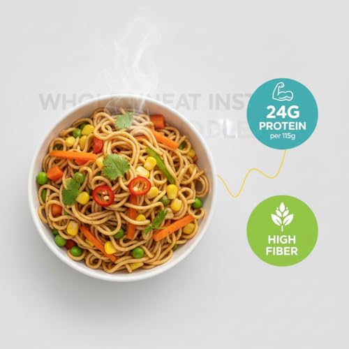 Image of Naturally Yours Khapli Atta Whole Wheat Instant Noodles 175g | 24g Protein | High Protein & Fiber | 100% Maida-Free | Healthy Meal | Non-Fried | No Onion No Garlic Jain-Friendly | Pack of 2