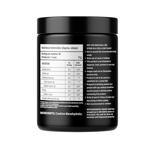 Image of Foodstrong Micronised Creatine Monohydrate Powder, 3g Creatine Per Serving, Unflavoured, Supports Muscle Growth & Athletic Performance - 180g (60 Servings)