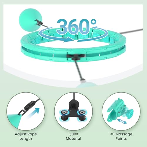 image for Fikswe Weighted Infinity Exercise Hoop - 64in 30 Links Smart Hoop for 