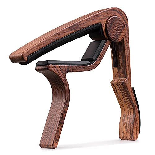EURYTKS Accessoires d’instruments de Musique Capodastre de Guitare en métal à Grain de Bois, avec Coussin en Silicone… - Les Beatles, Paul McCartney, John Lennon, RIngo Starr, George Harrison EURYTKS Accessoires d'instruments de Musique Capodastre de Guitare en métal à Grain de Bois, avec Coussin en Silicone… – Image 6