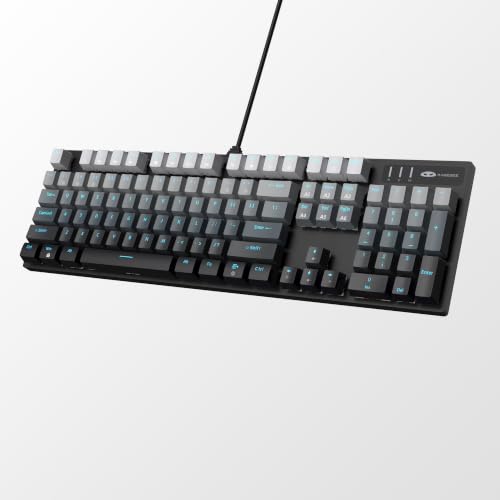 Image of MageGee MK-Storm Mechanical Gaming Keyboard, 104 Keys Wired Light Up Keyboard with Linear Red Switch, Ice Blue Backlit, Double-Shot Keycaps, N-Key Rollover for Laptop, Desktop, PC (Gradient Gray)