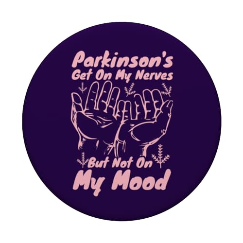 Parkinson's Get On My Nerves But Not On My Mood PopSockets Swappable PopGrip, Black - Image 3