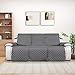PureFit Water Resistant Reversible Sofa Covers for Reclining Sofa - Non Slip Split Recliner Couch Cover for 3 Cushion Couch, Washable Furniture Protector for Kid, Dog (3 Seat, Gray/Light Gray)
