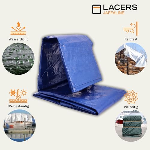 Lona resistente azul 4x5 m contra viento y lluvia Lacers JaffaLine 3