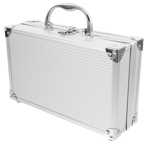OUNONA Aluminium Werkzeugkoffer Organizer Multifunktional Aufbewahrungsbox Leicht Tragbar Werkzeugaufbewahrungskoffer mit Schloss für Elektrowerkzeuge und Zubehör