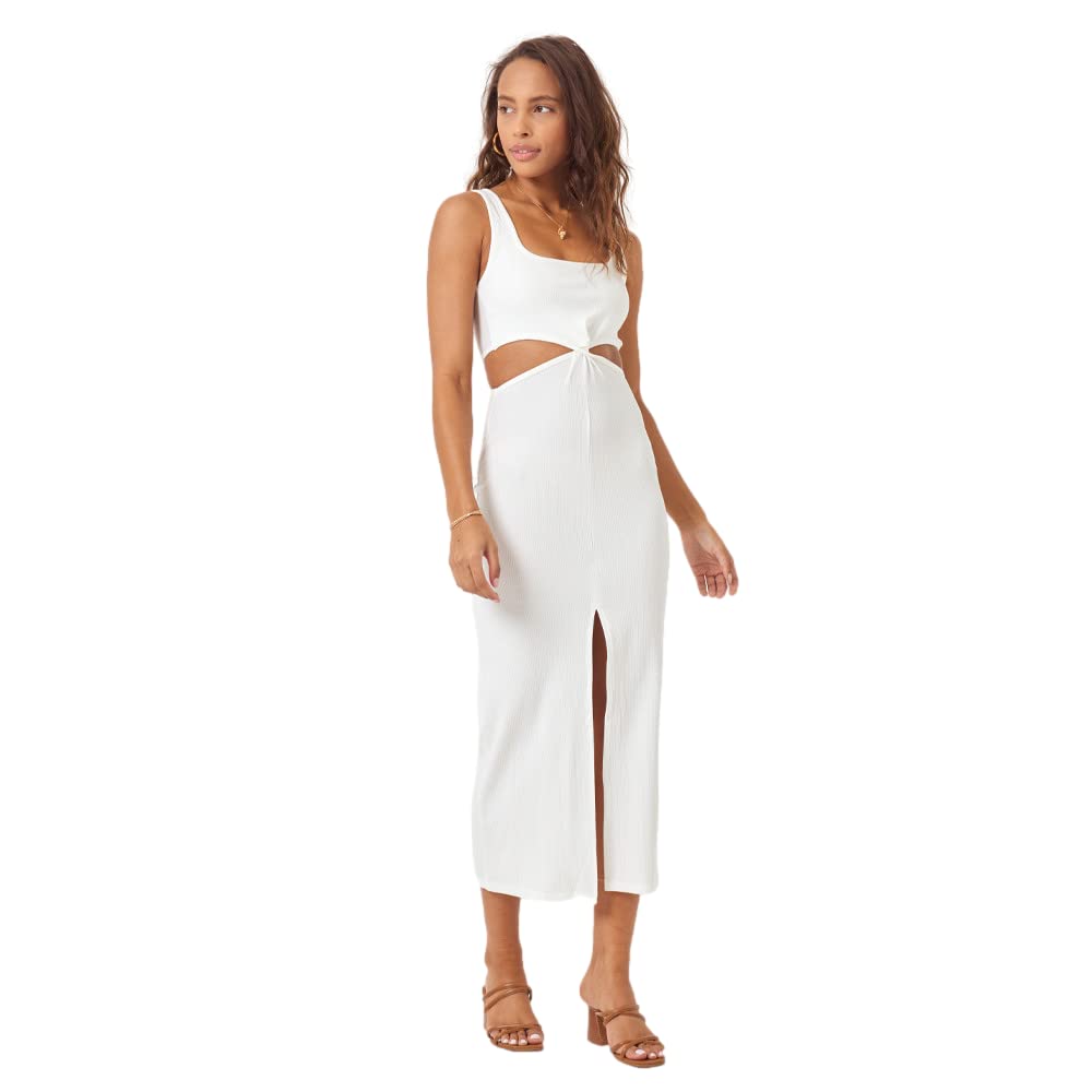 L*SpaceLSpace Skyler Dress for Women Offers Square Neckline, Thick Straps, Cut-Out Design, Thigh-High Slit