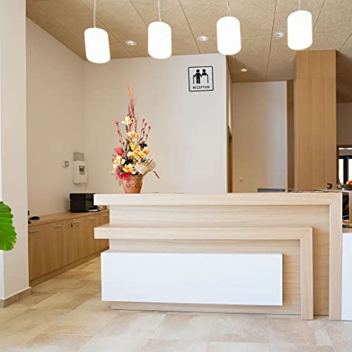 Image of CVANU 1pc Silver Acrylic RECEPTION Self-Adhesive Sign Board for Office /Hospital /Cafe Sign Board c82