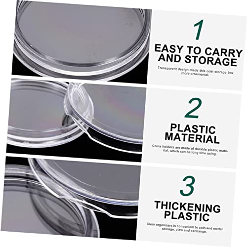 Capsulas plásticas transparentes para monedas Lurrose 100 piezas miniatura 6