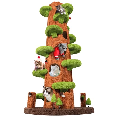 Luxury Cat Tree Tower for Indoor Cats,88.6" Tall Cat Tree,Multi-Level Furniture Activity Center with Scratching Posts Stand House Condo Funny Toys Kittens Pet Play House