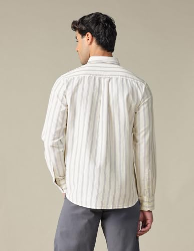 Image of U.S. Polo ASSN. Striped Tailored Fit Shirt for Men - 100% Cotton, Breathable & Comfortable, Full Sleeves Casual Shirt for Men