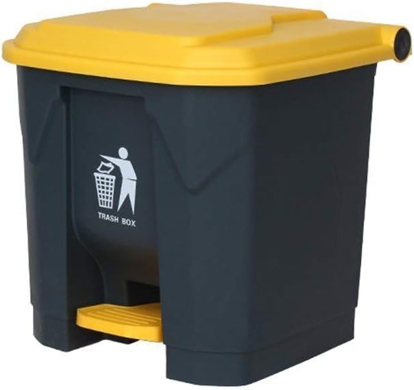 Waste Bins Outdoor Trash Can Large Household Rubbish Kitchen Hotel Creative Creative Step Commercial Trash Can 30L Practical Gray (Yellow) (Yellow)