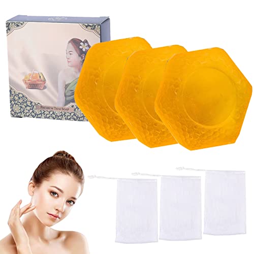 Iidack Turmeric Honey Soap Bar Essentials,Turmeric Soap Bar For Face & Body,Acne,Dark Spots,Hyperpigmentation,Natural Turmeric Soap Bar For Face & Body-3Pcs #TOP3