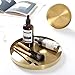 IVAILEX Round Gold Tray Stainless Steel Jewelry, Make up, Candle Plate Decorative Tray (5.5 inches)