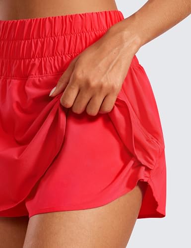 Image of CRZ YOGA Ruffle Skirt Overlay Athletic Shorts | High Waisted, Quick Dry, Lightweight, Flowy, A Zip Pocket, for Women