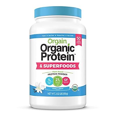 Orgain Organic Plant Based Protein Powder Bundle - Unsweetened, Vanilla Bean, and Superfoods (2 Products)