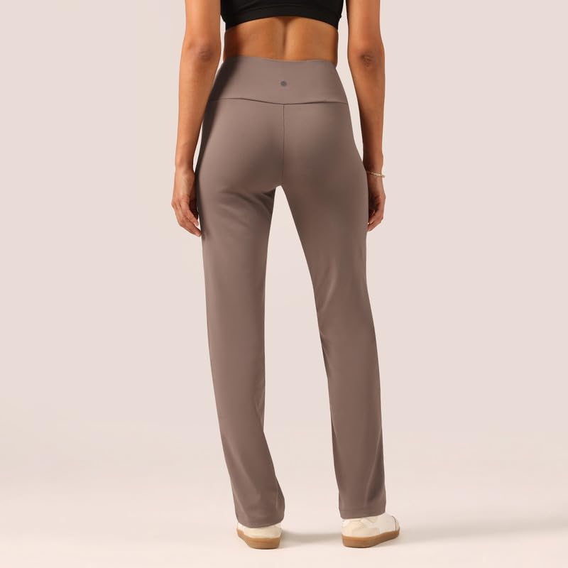 Image of BlissClub Women's Ultimate Straight Pants - Lite, High Waist Formal Trousers with Wide Waistband, Tall (for Women Above 5'5 ft)