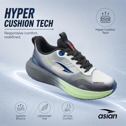 Image of ASIAN Hypercushion Carbon-10 Men's Running Shoes | Carbon Plate Technology, Breathable Knit Upper, Memory Foam Cushioning for Running, Training