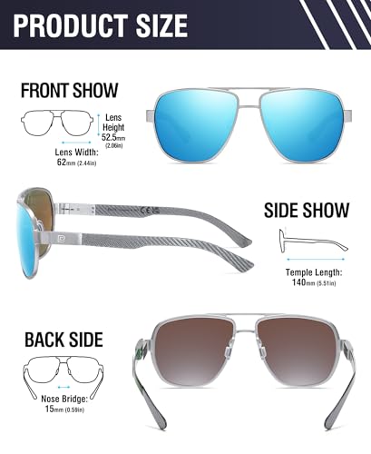 Image of DUCO Aviator Sunglasses for Men Women Carbon Fiber Polarized Sunglasses Men UV Protection for Driving Golf Fishing 3051