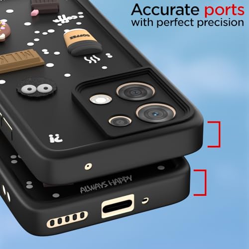 Image of Pikkme Back Cover for Oppo Reno 8 5G | Cute Fun Cartoon 3D Bear Silicone Full Body Protection Bumper Case (Black)