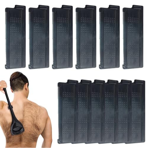 NHQZ 12 Piezas Cuchillas De Repuesto Para Afeitadora Corporal Masculina Para Bakblade 2.0, 3.0 Y 2.0 Elite, Cuchillas De Repuesto Para Afeitadora Corporal,Recambios,Piezas De Repuesto(B)