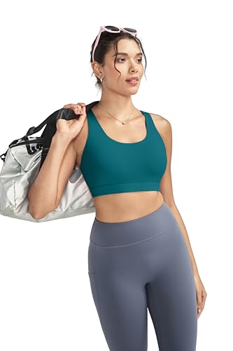 Image of RUNNING GIRL Sports Bras for Women,Padded Strappy Sports Bras Criss-Cross Back Medium Support Sports Bras with Removable Cups